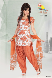 pure cotton dress materials with shiffon dupatta