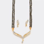 Buy Charming Gold Plated Zircon Studded Mangal Sutra Set 