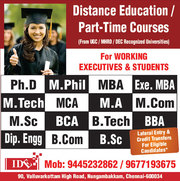 M Tech Part time Distance Education