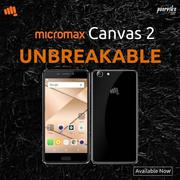  Poorvika presenting Micromax canvas 2 mobile