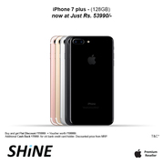 Apple iPhone 7 Plus 128GB Cash back Rs.7000 at ShinePoorvika
