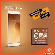 Samsung Galaxy C9 pro is available with Bajaj Offers on Poorvika