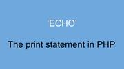 'echo' in PHP