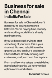 Top Businesses for sale in Chennai | Buy or Invest with IndiaBizForSal