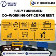 Fully Furnished Coworking Office Space for Rent in Vadapalani,  Chennai